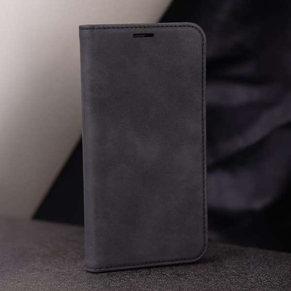 iPhone 16 Plånboksfodral Smart Suede - Svart