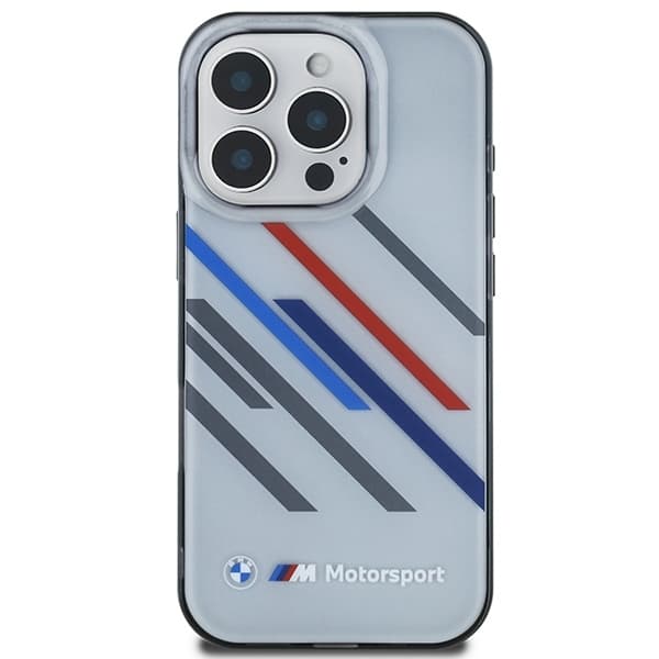 BMW iPhone 16 Pro Mobilskal Motosport IML Random Stripes - Grå