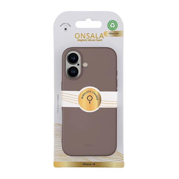 Onsala iPhone 16 Mobilskal Silikon - Choklad
