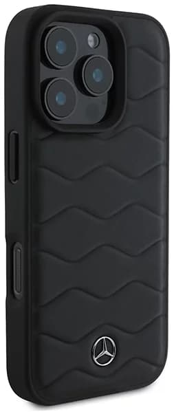 Mercedes iPhone 16 Pro Mobilskal MB Waves Läder - Svart