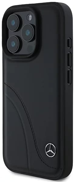 Mercedes iPhone 16 Pro Max Mobilskal MB Curved Stitches - Svart