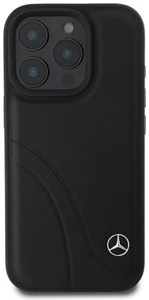 Mercedes iPhone 16 Pro Max Mobilskal MB Curved Stitches - Svart