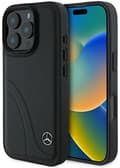 Miniatyrbild 1 av 8: Mercedes iPhone 16 Pro Max Mobilskal MB Curved Stitches - Svart