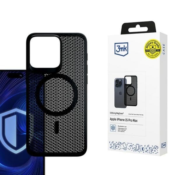 3MK iPhone 15 Pro Max Mobilskal MagSafe Cooling - Svart
