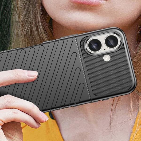 iPhone 16 Plus Mobilskal Silikon Thunder - Svart