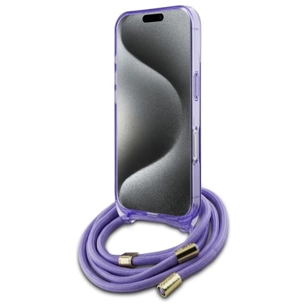 Guess iPhone 16 Mobilskal MagSafe Crossbody Cord Script - Lila