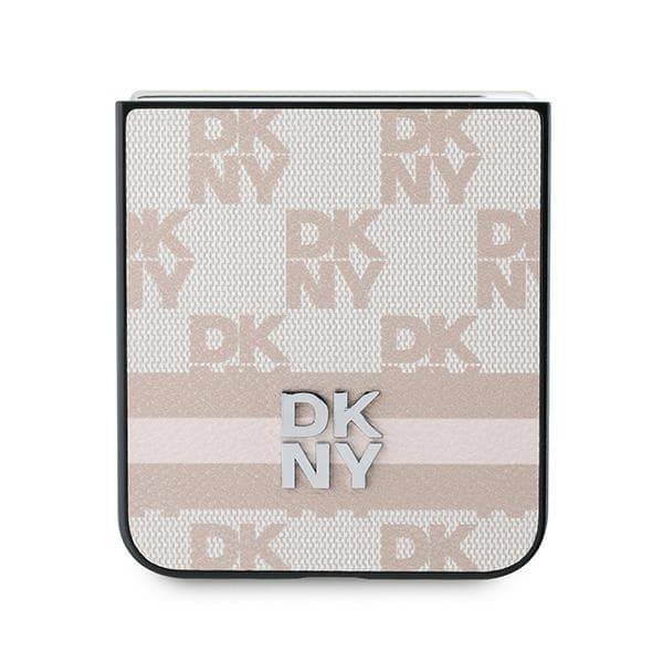 DKNY Galaxy Z Flip 6 Mobilskal Chequered Pattern Printed Stripes - Rosa