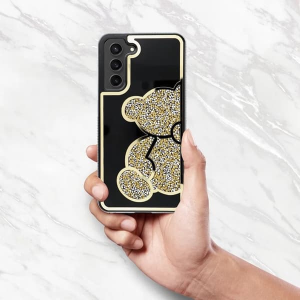 Galaxy S25 Ultra Mobilskal Teddy Bear - Guld