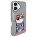 Miniatyrbild 2 av 10: Nimmy iPhone 16 Mobilskal Glasses Cool Cat - Grå