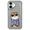 Miniatyrbild 1 av 10: Nimmy iPhone 16 Mobilskal Glasses Cool Cat - Grå