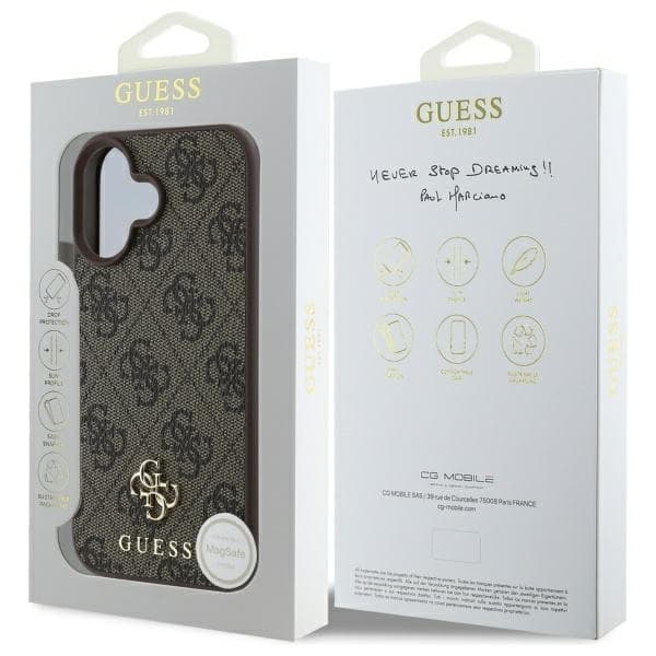 Guess iPhone 16 Mobilskal MagSafe 4G Small Classic Logo - Brun