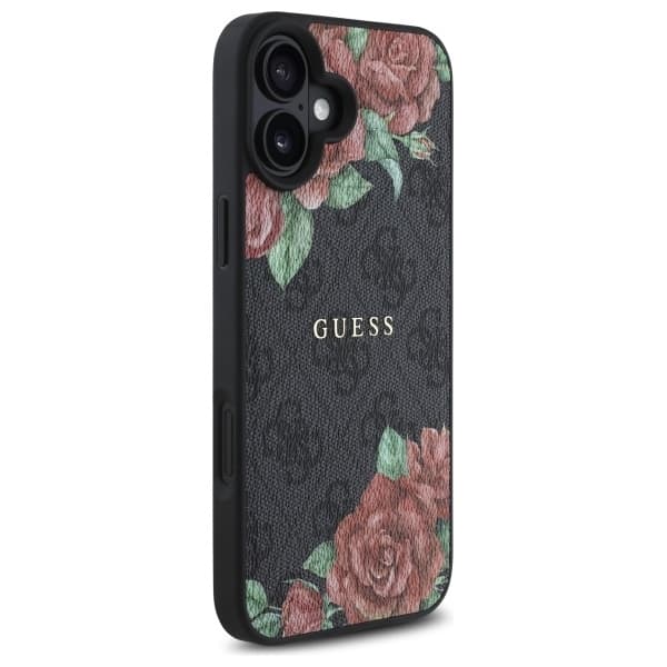 Guess iPhone 16 Mobilskal MagSafe 4G Flowers Print - Svart