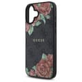 Miniatyrbild 6 av 8: Guess iPhone 16 Mobilskal MagSafe 4G Flowers Print - Svart