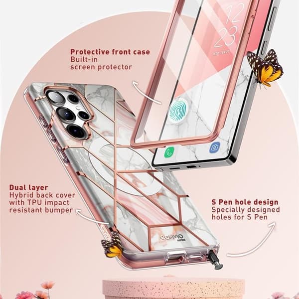 SupCase Galaxy S25 Ultra Mobilskal Magsafe Cosmo Mag - Marble