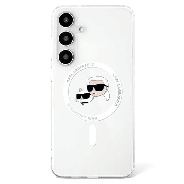 Karl Lagerfeld Galaxy S25 Plus Mobilskal MagSafe Karl & Choupette Logo - Vit