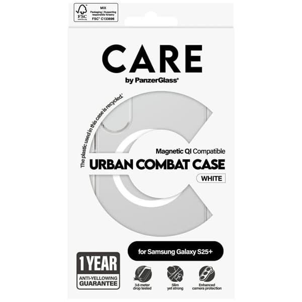 CARE By PanzerGlass Galaxy S25 Plus Mobilskal MagSafe QI Urban Combat - Vit
