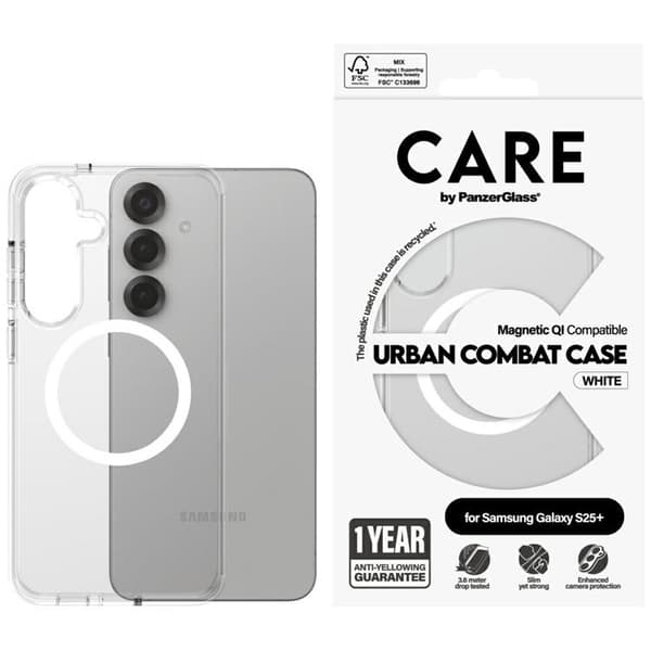 CARE By PanzerGlass Galaxy S25 Plus Mobilskal MagSafe QI Urban Combat - Vit