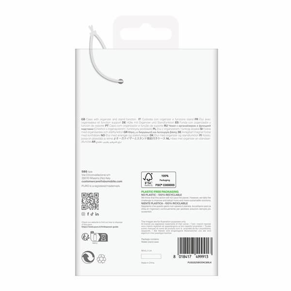 Puro Galaxy S25 Plus Plånboksfodral med Flip - Svart
