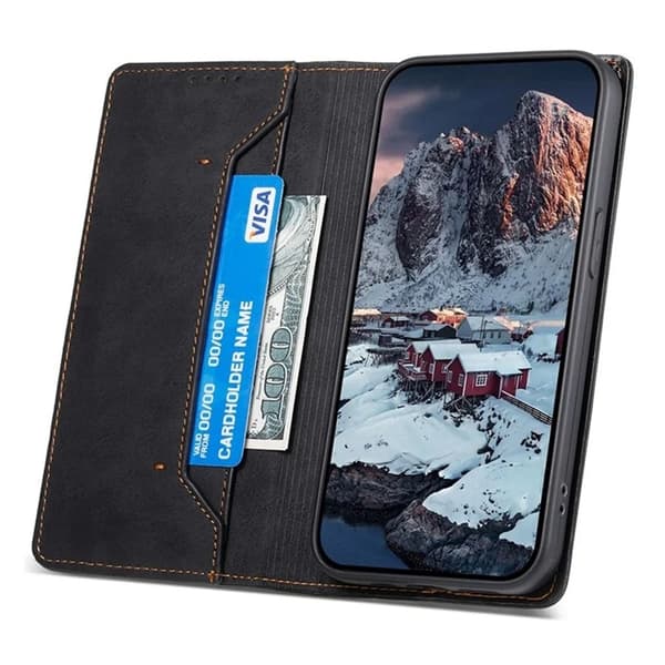Galaxy S25 Plånboksfodral RFID Blocking - Svart