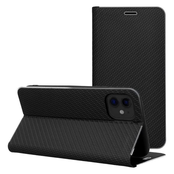 iPhone 16e Plånboksfodral Luna Carbon - Svart