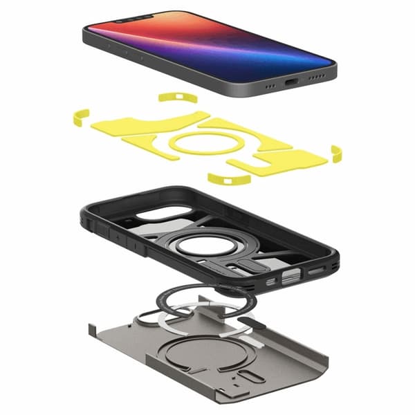 Spigen iPhone 16e Mobilskal Magsafe Tough Armor - Gunmetal