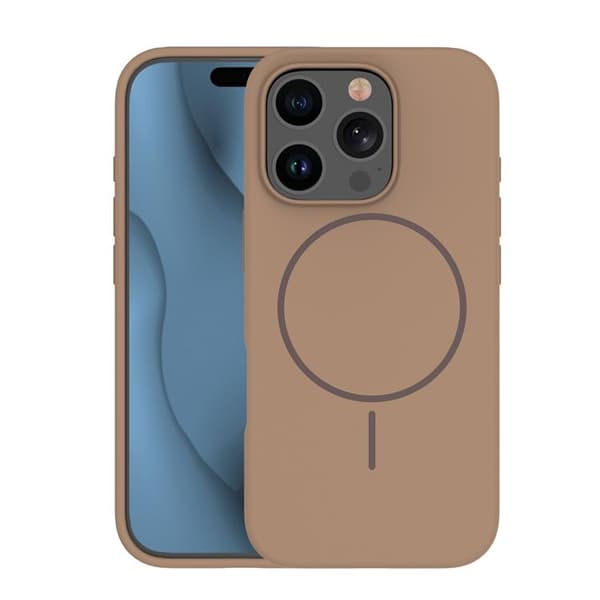 iPhone 15 Pro Max Mobilskal MagSafe Silikon Thin - Brun