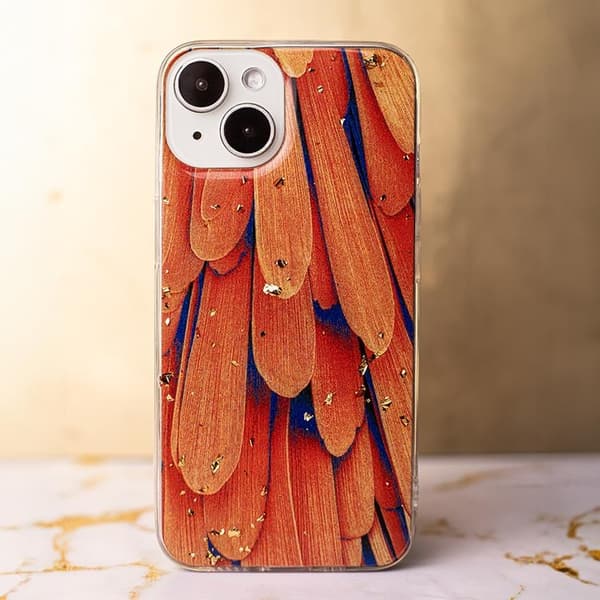 Galaxy S24 Mobilskal Guld Glam - Orange