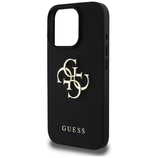 Guess iPhone 16 Pro Mobilskal Grained Big 4G Small Classic Logo - Svart