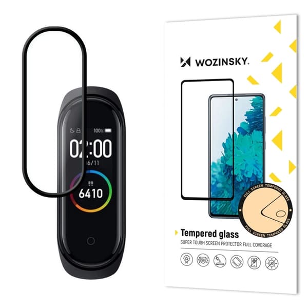 Wozinsky Xiaomi Mi Band 5/6 Skärmskydd härdat glas - Svart