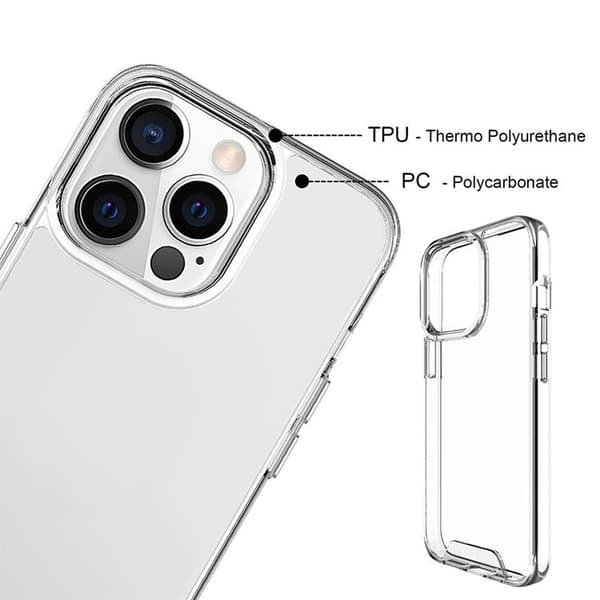 iPhone 14 Pro Max Mobilskal Crystal Big Hole - Transparent
