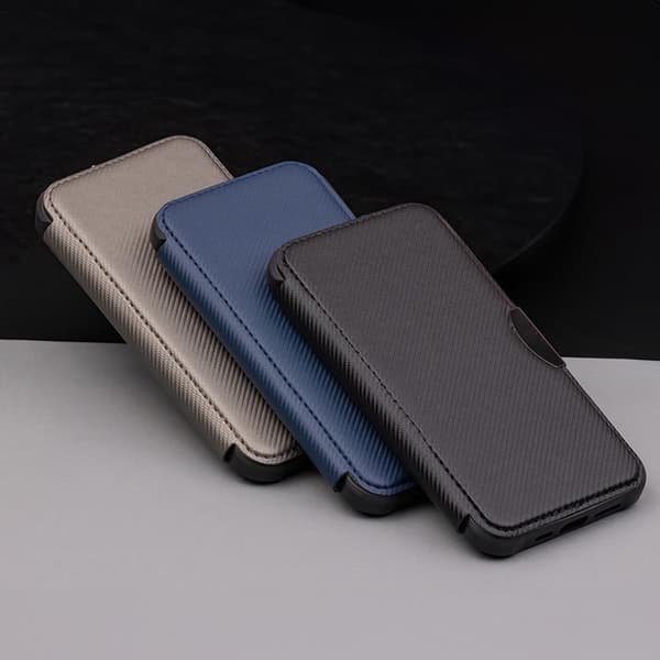 Galaxy S23 FE Plånboksfodral Smart Carbon - Svart