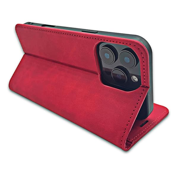 iPhone 11 Plånboksfodral Smart Suede - Röd