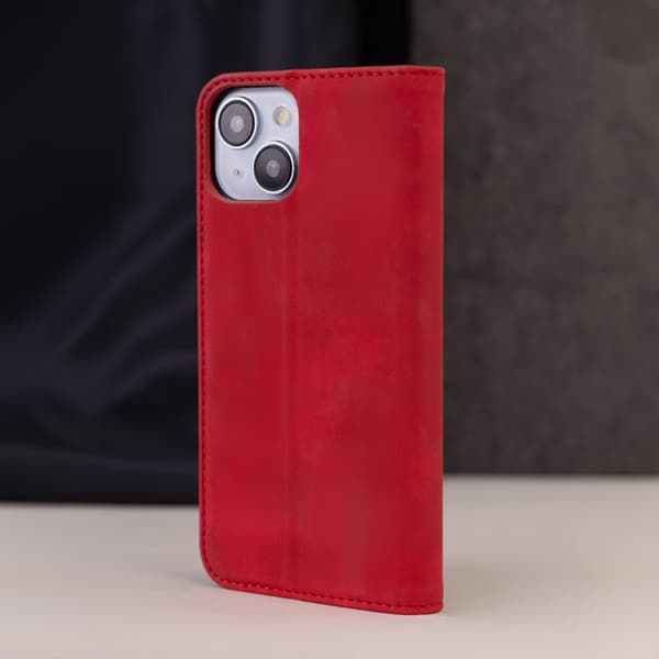 iPhone 11 Plånboksfodral Smart Suede - Röd