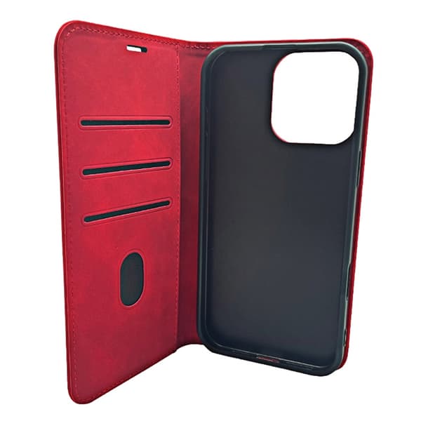 iPhone 11 Plånboksfodral Smart Suede - Röd