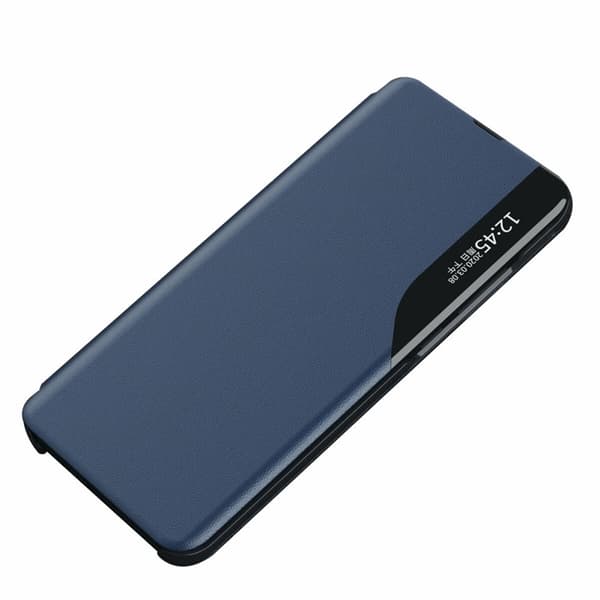 Galaxy S25 Fodral Eco Läder View med Flap - Blå