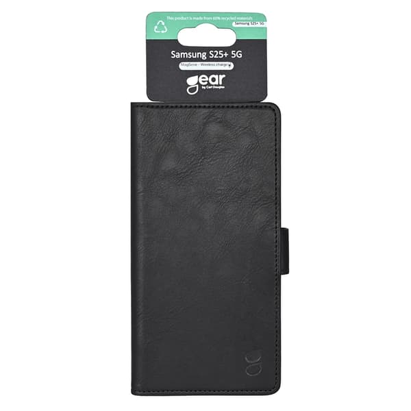 Gear Galaxy S25 Plus Plånboksfodral 3 Kortfack Återvunnen - Svart