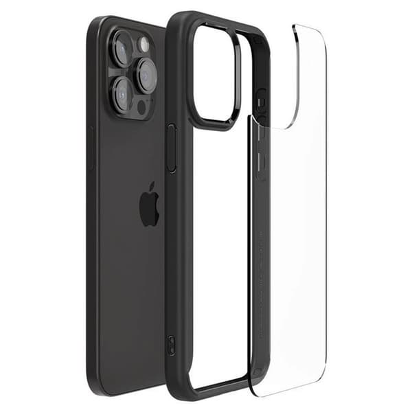 Spigen iPhone 15 Pro Mobilskal Crystal Hybrid - Transparent/Svart