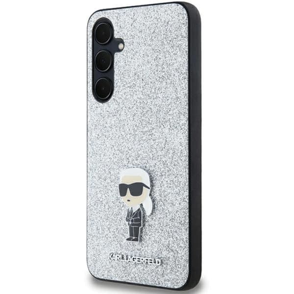 Karl Lagerfeld Galaxy A35 Mobilskal Fixed Glitter Ikonik Logo Metal Pin