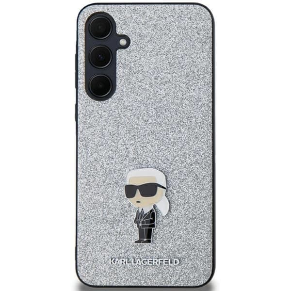 Karl Lagerfeld Galaxy A35 Mobilskal Fixed Glitter Ikonik Logo Metal Pin