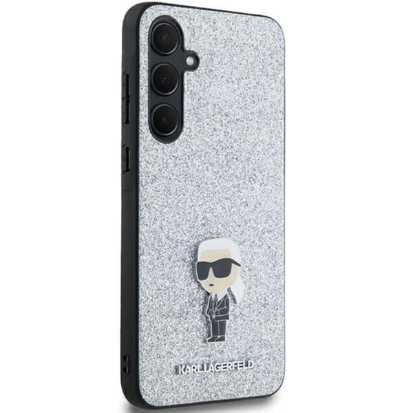 Karl Lagerfeld Galaxy A35 Mobilskal Fixed Glitter Ikonik Logo Metal Pin