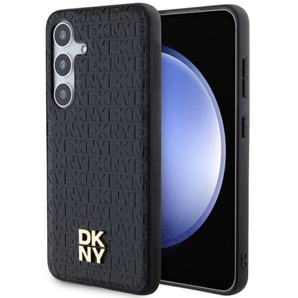 DKNY Galaxy S24 Mobilskal Magsafe Läder Pattern Metal Logo