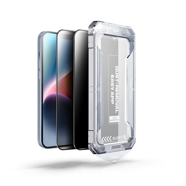 LIVSTIDSGARANTI - BOOM iPhone 16e Privacy Härdat Glas Skärmskydd 2st