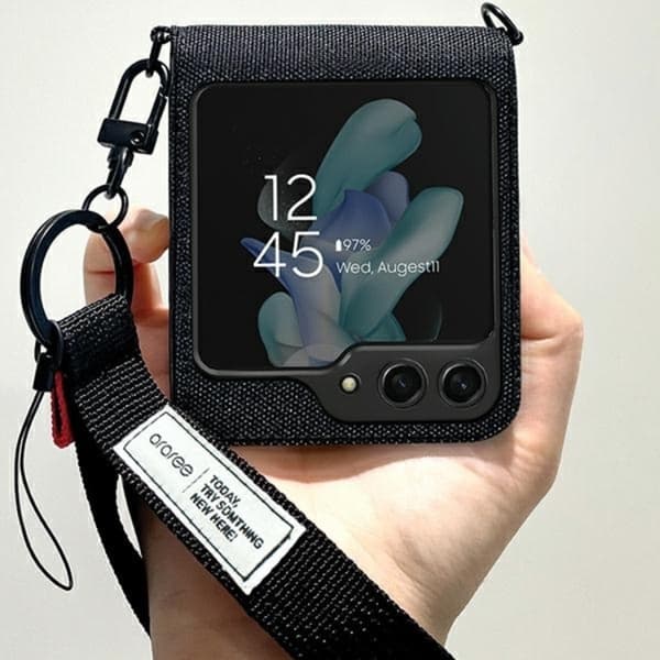 Araree Galaxy Z Flip 5 Mobilskal Canvas Diary - Svart