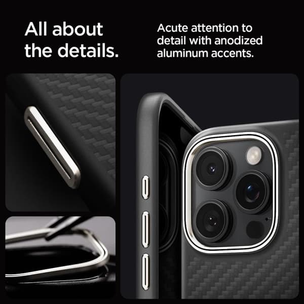 Spigen iPhone 16 Pro Max Mobilskal Magsafe Enzo Aramid - Svart