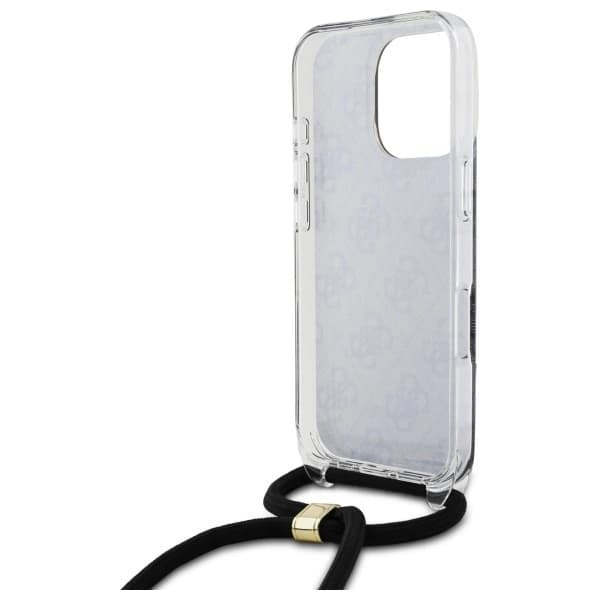 Guess iPhone 16 Pro Max Mobilskal Crossbody Cord 4G Print - Svart