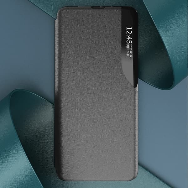 Galaxy S25 Fodral Eco Läder View med Flap - Svart