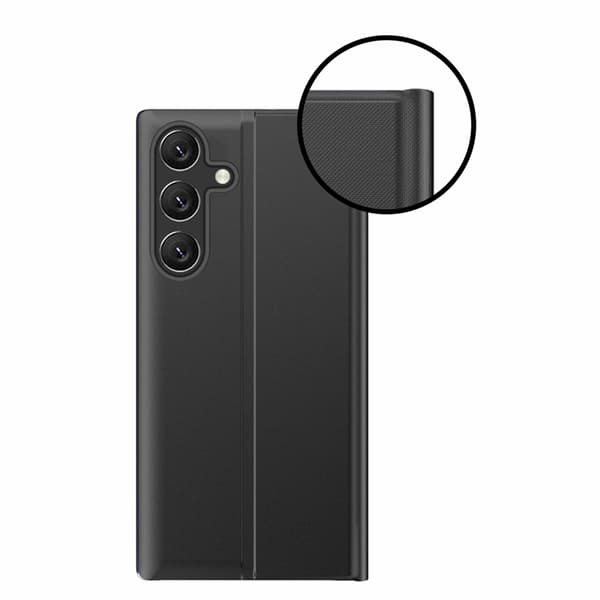 Galaxy S25 Fodral Sleep View med Flap - Rosa