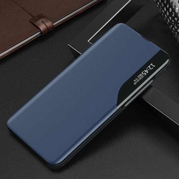 Galaxy S25 Ultra Fodral Eco Läder View med Flap - Blå