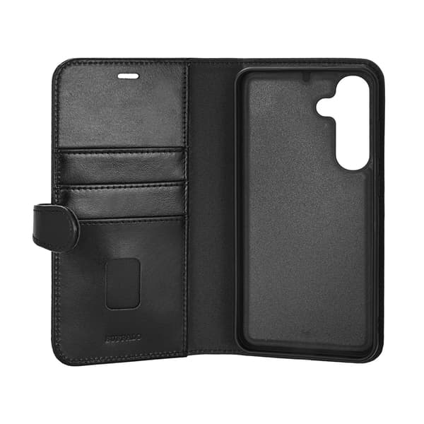 Buffalo Galaxy S25 Plus Plånboksfodral Läder 3 Kort 2in1 - Svart