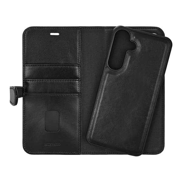 Buffalo Galaxy S25 Plus Plånboksfodral Läder 3 Kort 2in1 - Svart
